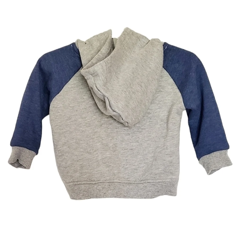 K1237 * Kids Headquarters Big Guy Dino Hoodie Gray Blue Size 12M